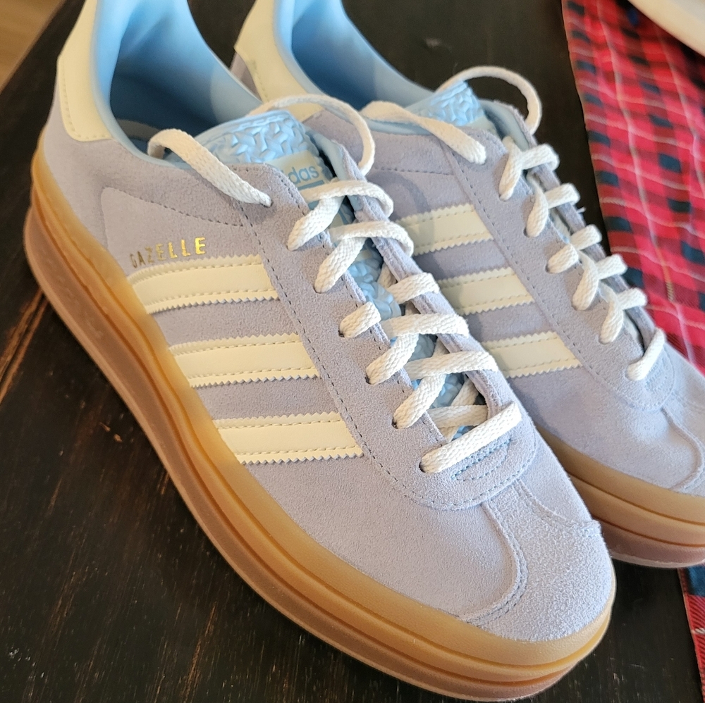 Adidas Gazelle Blue and White Sneakers